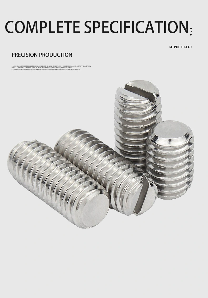 M3.5 x 6mm Slotted Flat Point Set Screw SUS304 Stainless Steel Inox 