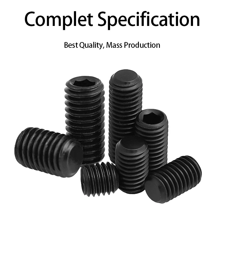 2 x 3/16" Flat Socket Set Screws Steel Black