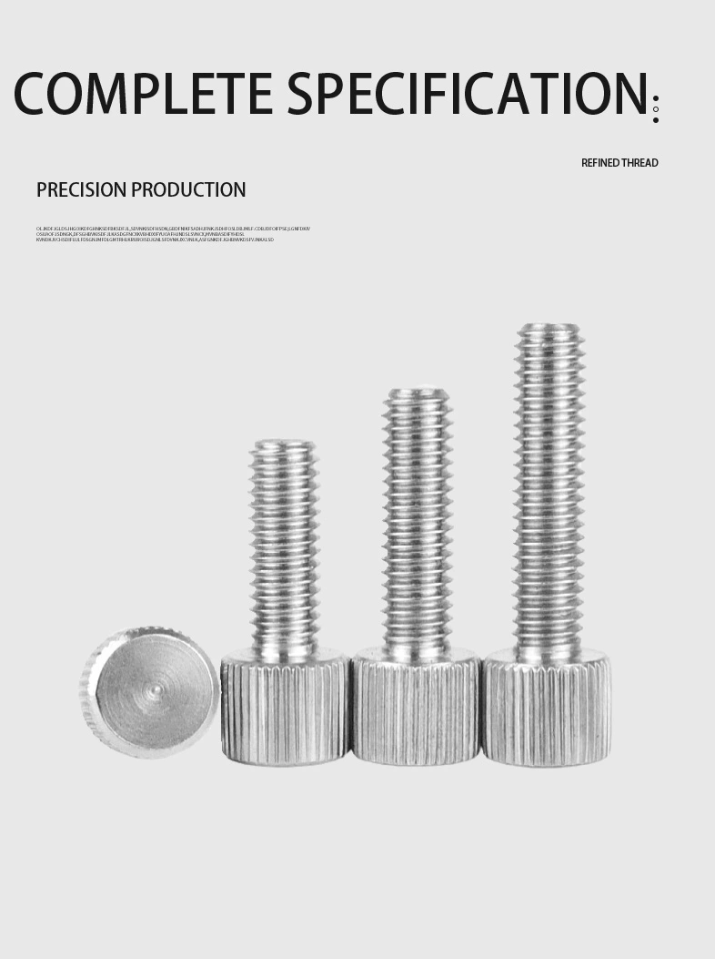 M4 x 30mm Knurled Thumb Screw Flat Head Vertical Knurled Knob Screws SUS304 Stainless Steel Inox