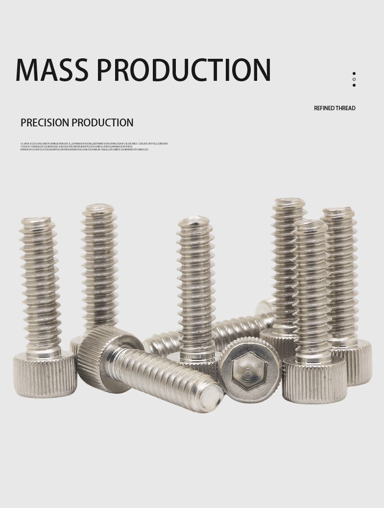 6-32 x 3/4" Knurled Socket Head Screw SUS304 Stainless Steel