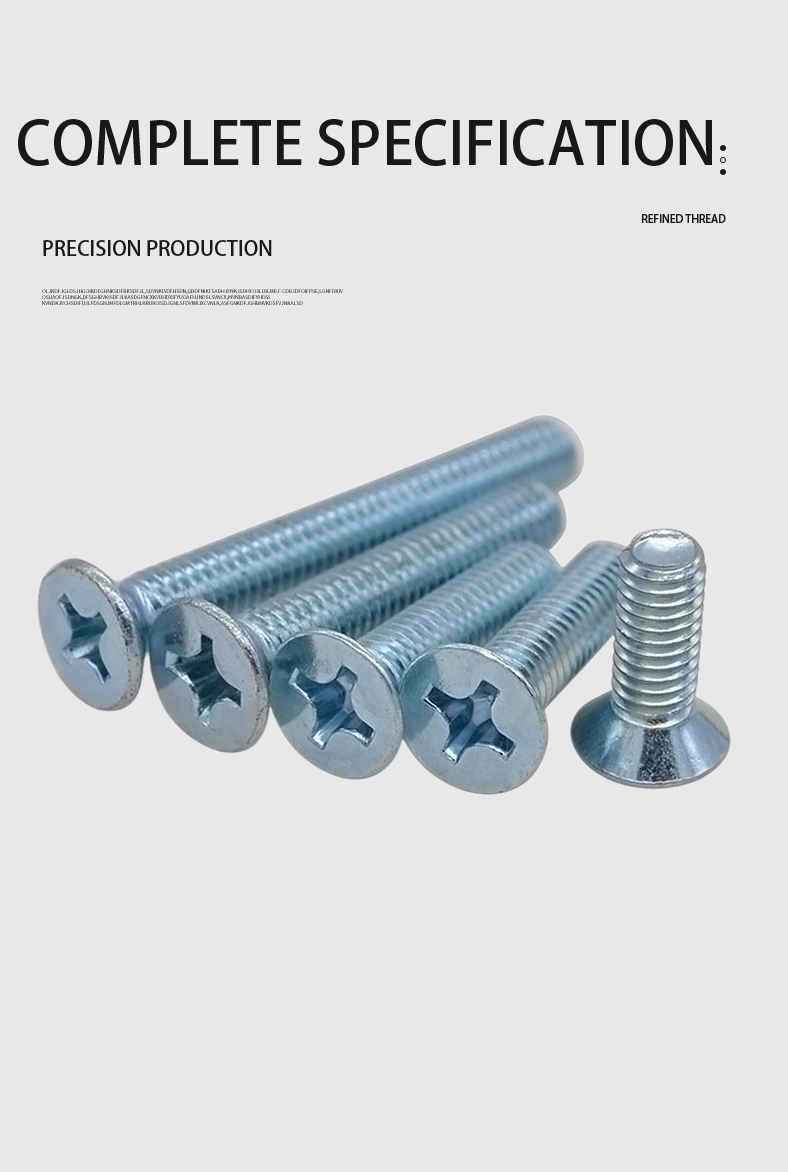 8-32 x 3/8" Flat Head 82&deg; Phillips Machine Screw Steel Blue Zinc Plated