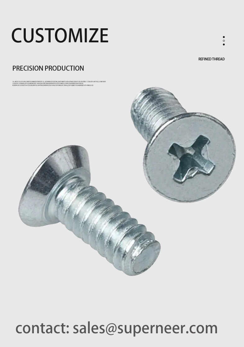 M3.5 x 5 mm Flat Head Undercut Phillips Machine Screw Steel Blue Zinc Plated