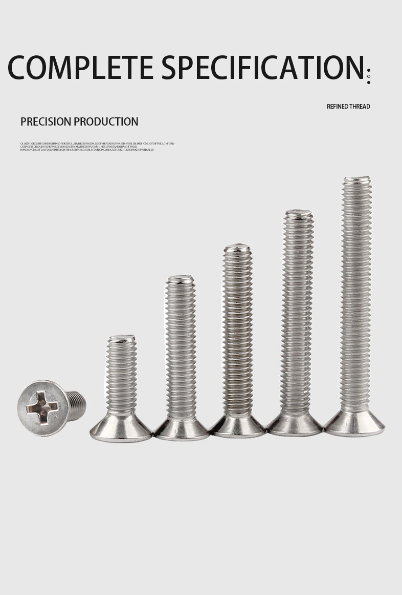 8-32 x 1/4" Flat Head 82&deg; Phillips Machine Screw SUS304 Stainless Steel Inox