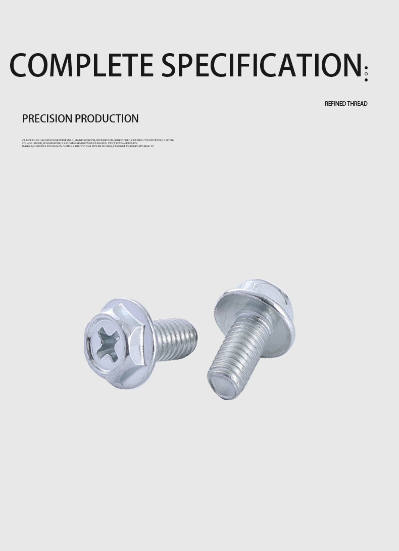 10-32 x 7/16&ldquo; Indented Hex Washer Head Phillips Machine Screw Steel Blue Zinc Plated