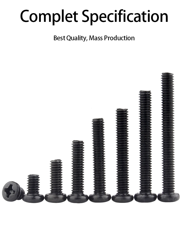 2-56 x 5/32" Pan Head Phillips Machine Screw Steel Black ANSI/ASME B18.6.3