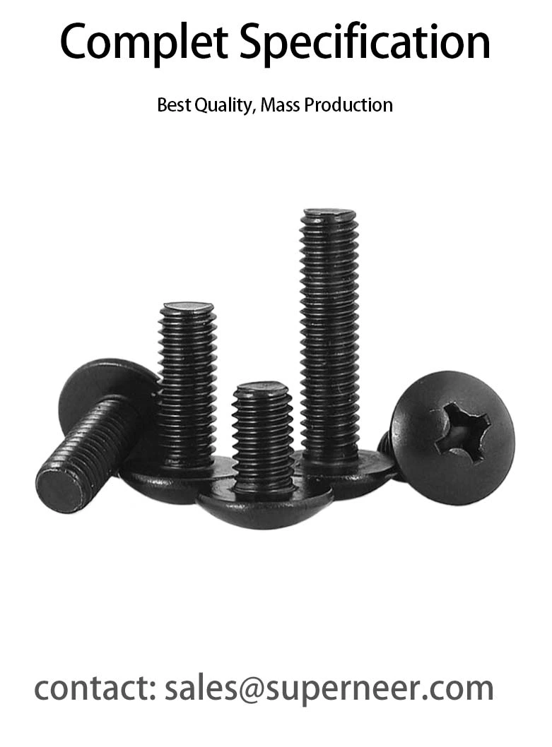 4-40 x 3/16" Truss Head Phillips Machine Screw Steel Black