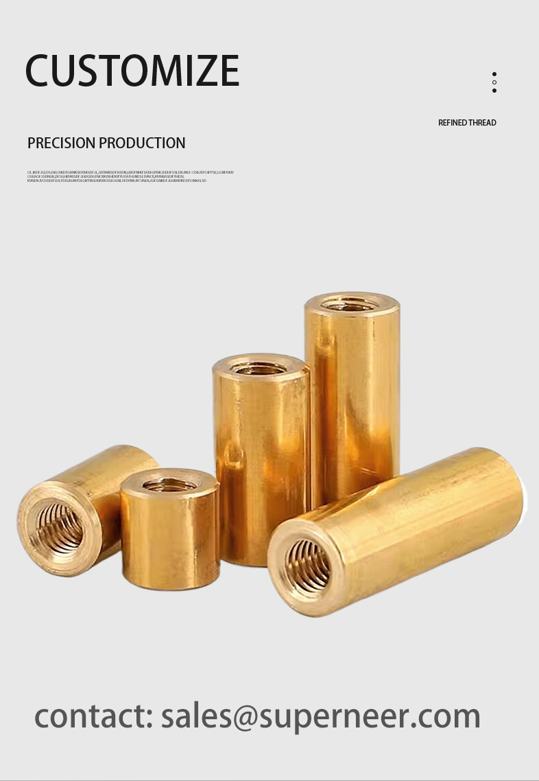 2-56 x 21/32" Round Female Female Spacers Brass Stand Off  