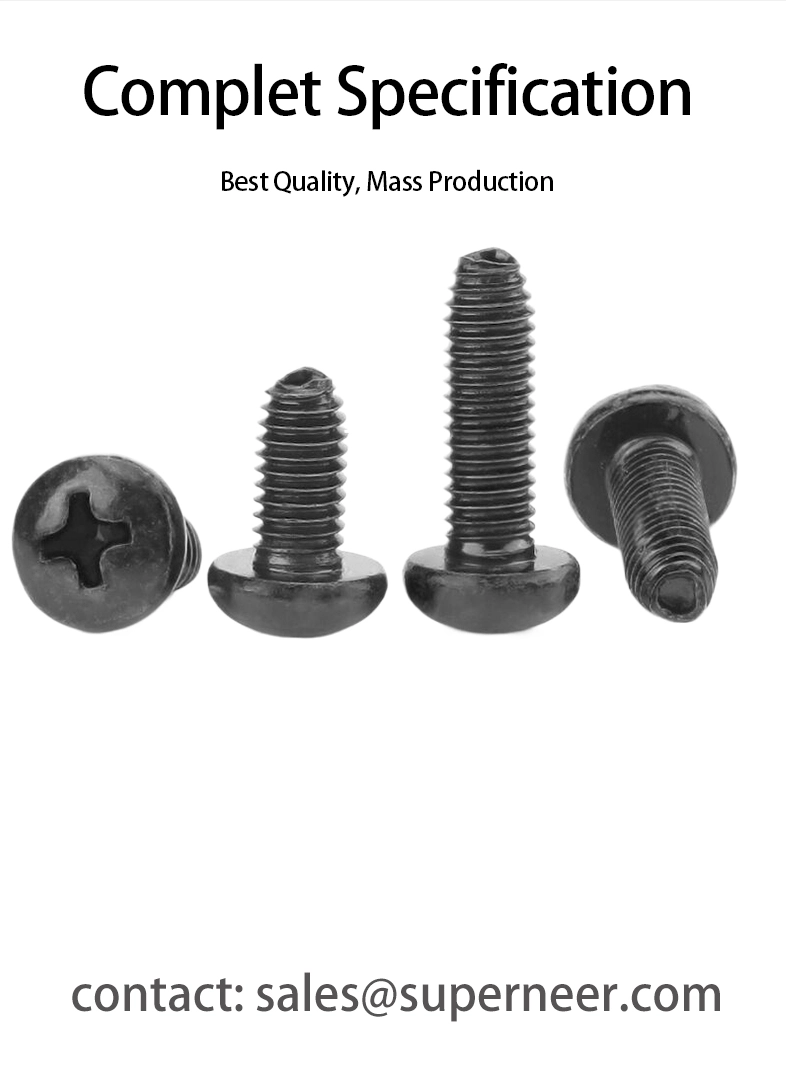 2-56 &times; 1/4 Pan Head Phillips Thread Forming  Screws for Metal  Steel Black