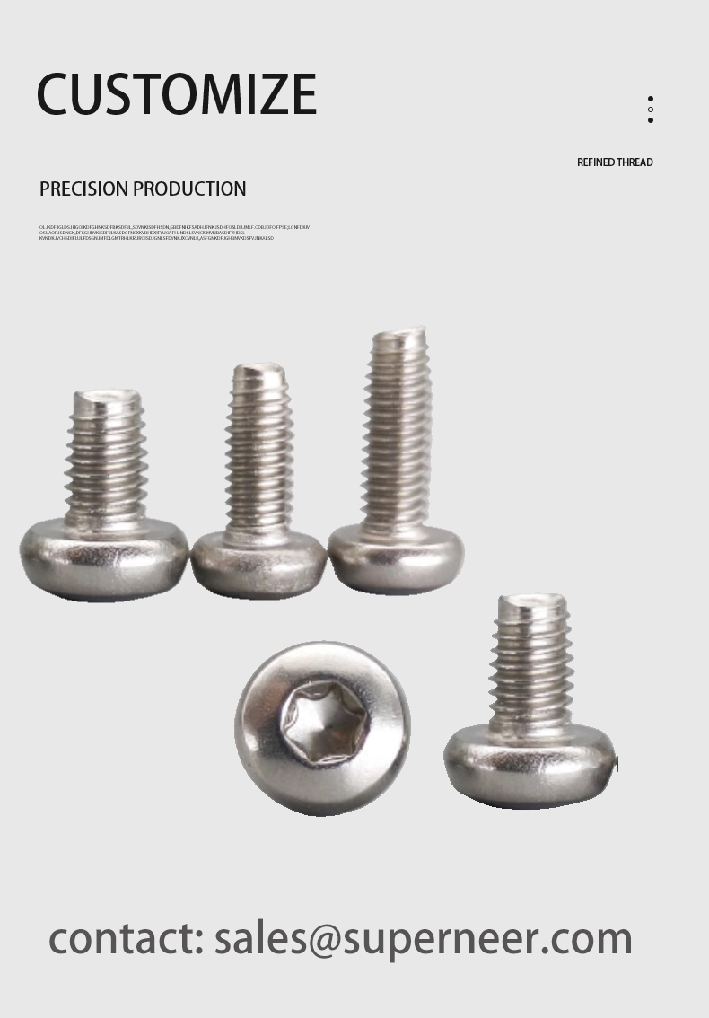 8-32 &times; 5/16 Pan Head Torx Thread Forming  Screws for Metal  SUS304 Stainless Steel Inox