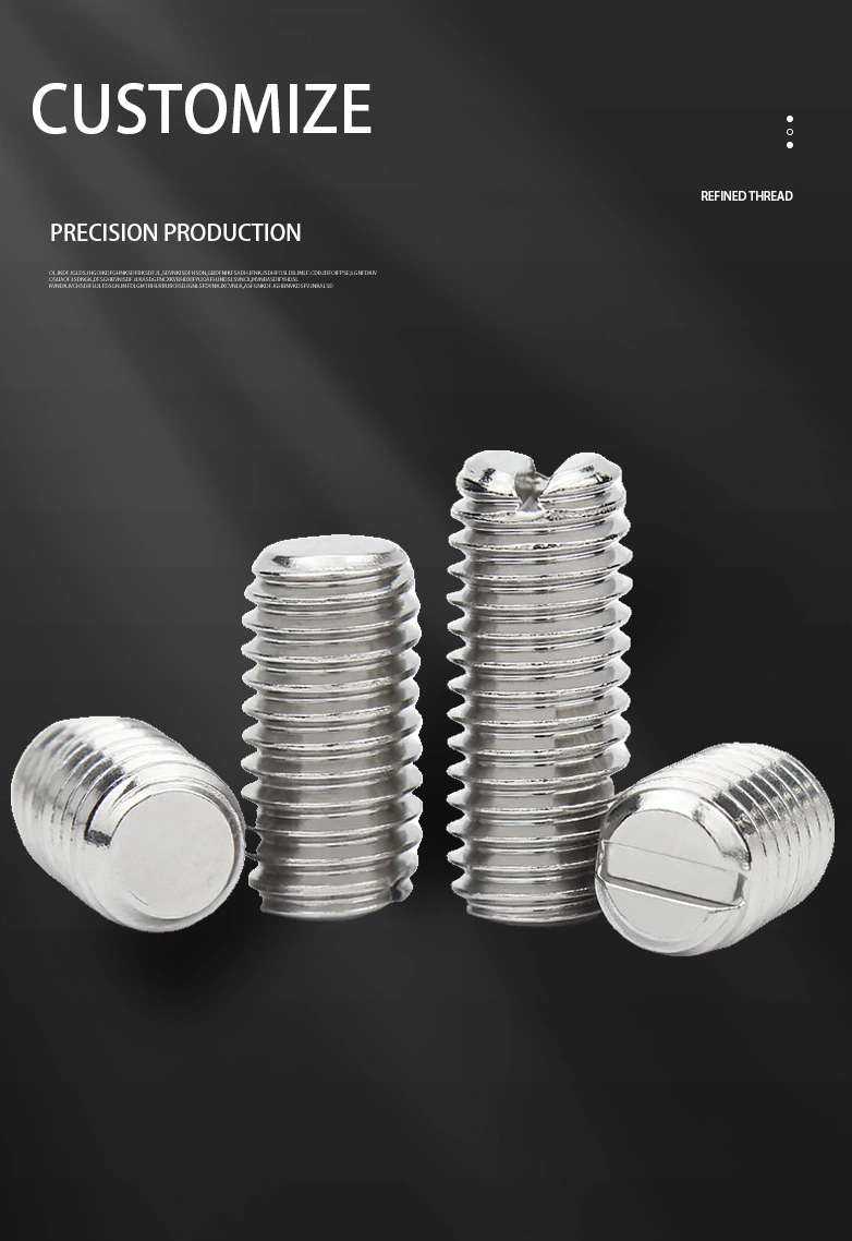 M3.5 x 6mm Slotted Flat Point Set Screw SUS304 Stainless Steel Inox 