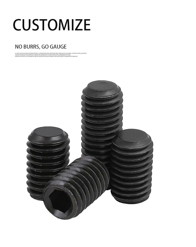 2 x 3/16" Flat Socket Set Screws Steel Black
