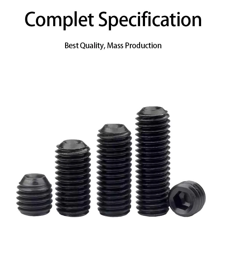 8 x 7/16" Socket Cup Point Set Screws Steel Black Inch