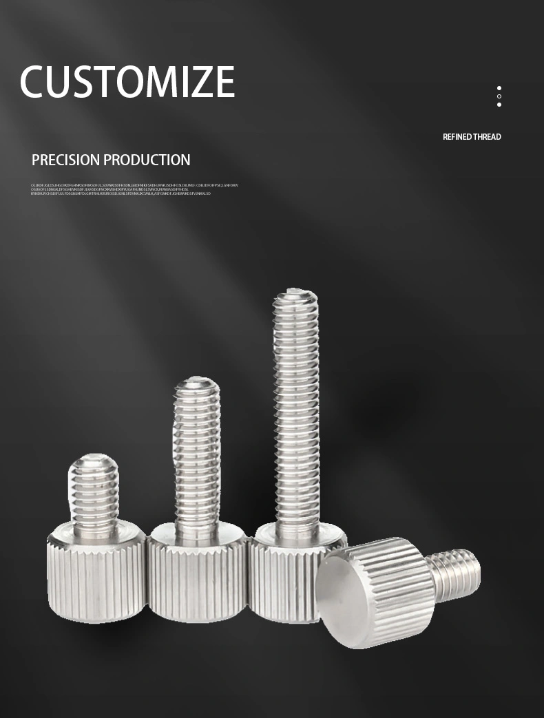 M4 x 30mm Knurled Thumb Screw Flat Head Vertical Knurled Knob Screws SUS304 Stainless Steel Inox