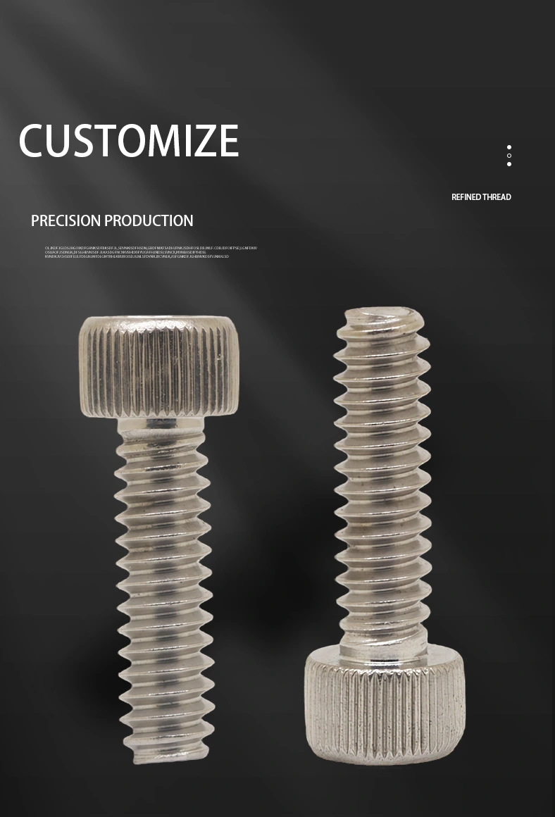 6-32 x 3/4" Knurled Socket Head Screw SUS304 Stainless Steel