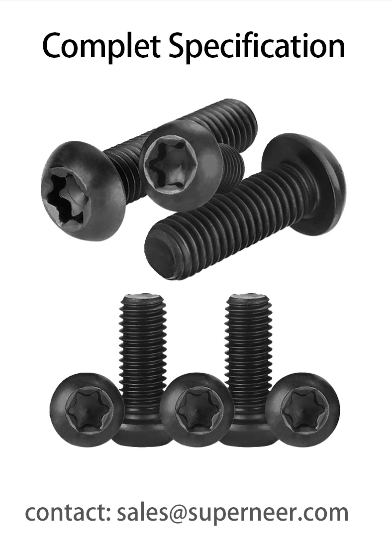 6-32 x 3/16" Button Head Torx Machine Screw Steel Black 