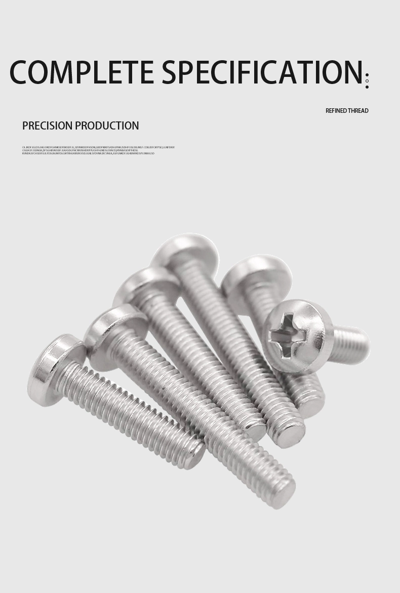 2-56 x 7/16" Pan Head Phillips Machine Screw SUS304 Stainless Steel Inox ANSI/ASME B18.6.3
