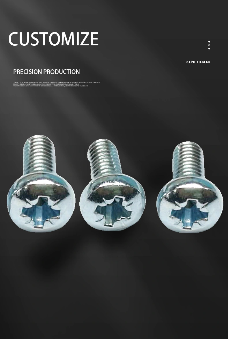 8-32 x 3/8" Pan Head Pozi Machine Screw Steel Blue Zinc Plated ANSI/ASME B18.6.3