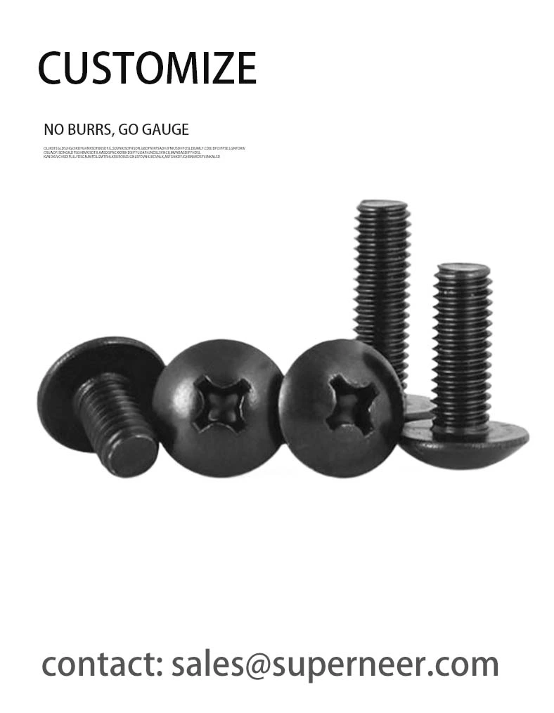 4-40 x 3/16" Truss Head Phillips Machine Screw Steel Black