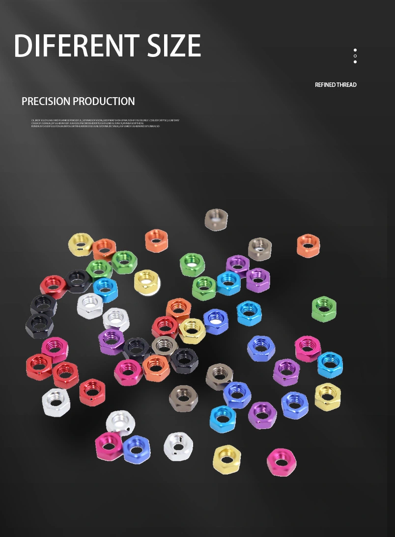 M8 Aluminium Hex Nut Anodized Color

