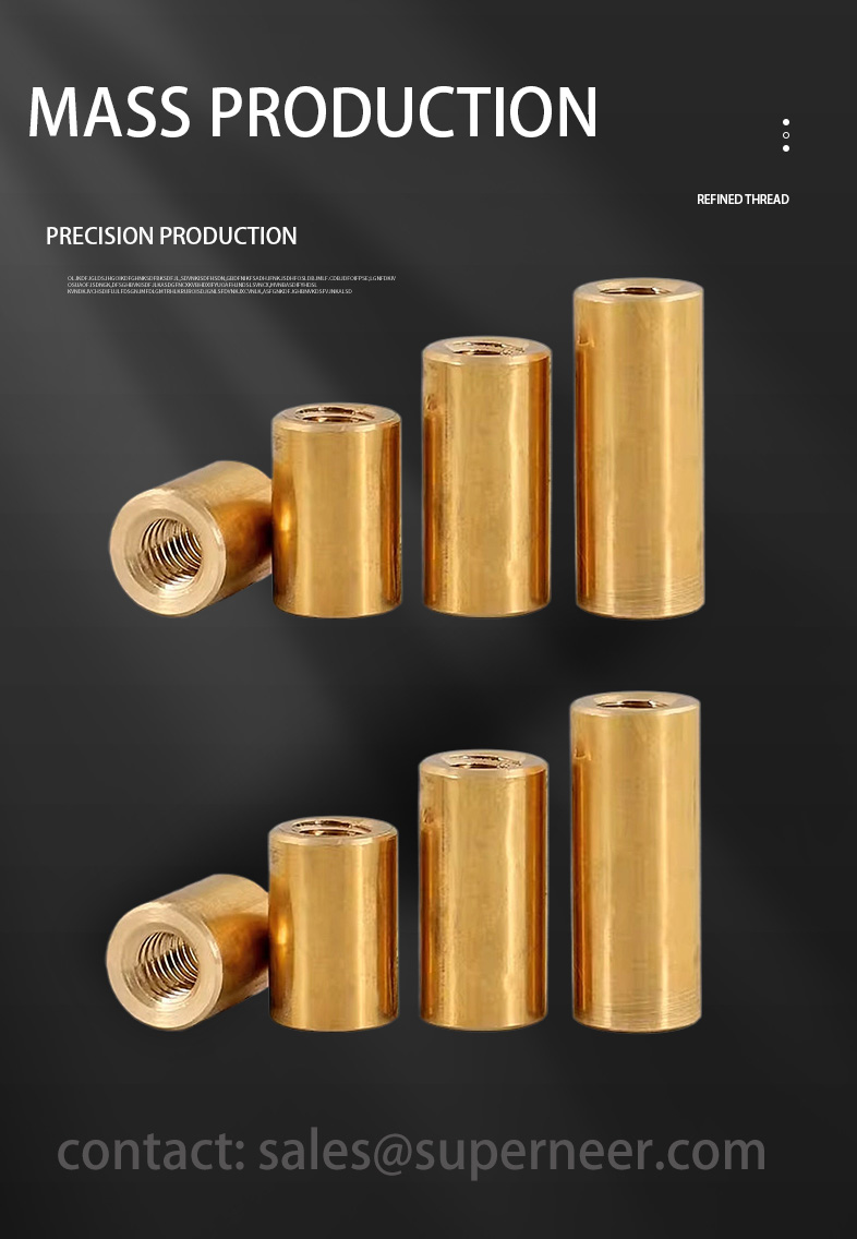 2-56 x 21/32" Round Female Female Spacers Brass Stand Off  