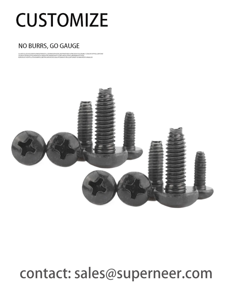 2-56 &times; 1/4 Pan Head Phillips Thread Forming  Screws for Metal  Steel Black