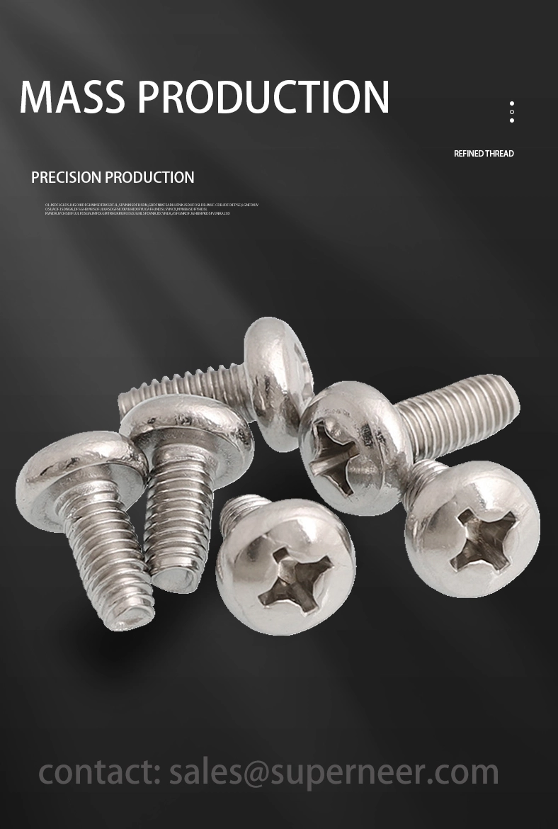 2-56 &times; 1/2 Pan Head Phillips Thread Forming  Screws for Metal  SUS304 Stainless Steel Inox