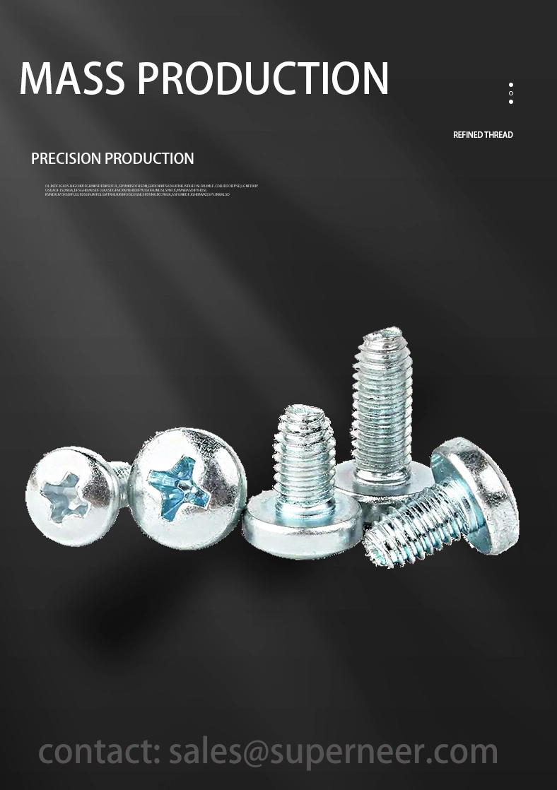 M4 &times; 6mm Pan Head Phillips Thread Forming Screws for Metal Steel Blue Zinc Plated