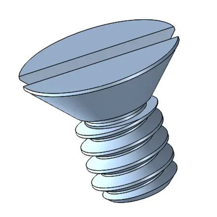 Blue Zinc Plated Steel Slot Head Screw
