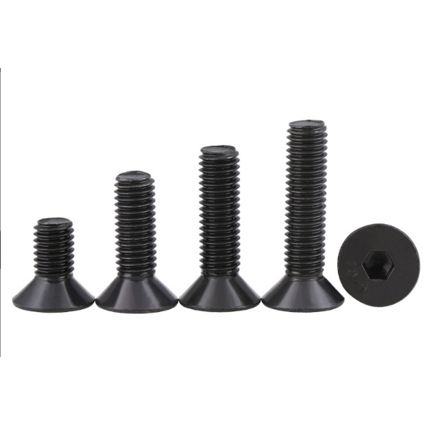 Black Zinc Plated Steel  Flat Head Socket Cap Screw